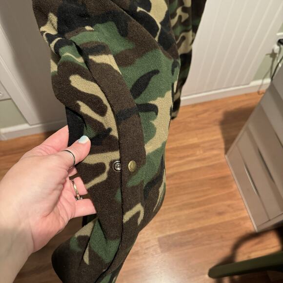 Vintage Cabelas Dry Plus Camo Fleece Coveralls Lined Made In USA Mens 2X - Picture 8 of 9